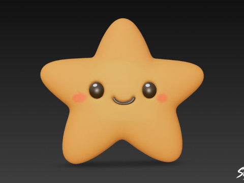 만화 봉제 불가사리 3D 모델