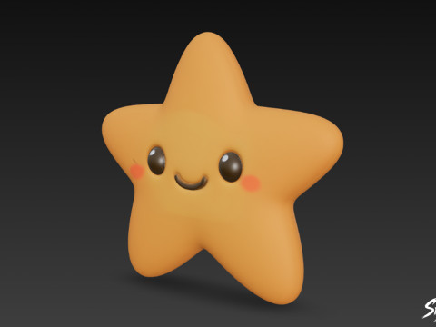 Karikatür Peluş Denizyıldızı 3D Model