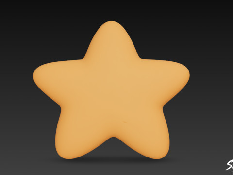 Karikatür Peluş Denizyıldızı 3D Model