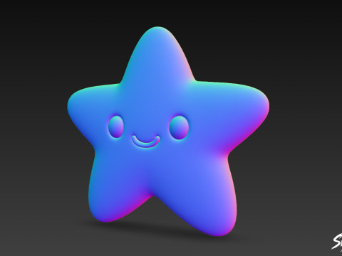 Karikatür Peluş Denizyıldızı 3D Model