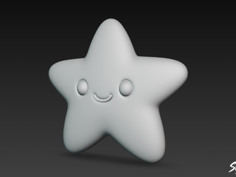 Karikatür Peluş Denizyıldızı 3D Model