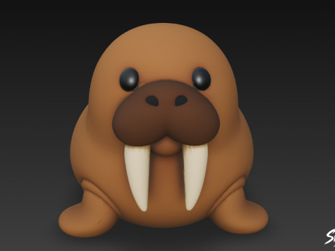 만화 플러시 월루 3D 모델