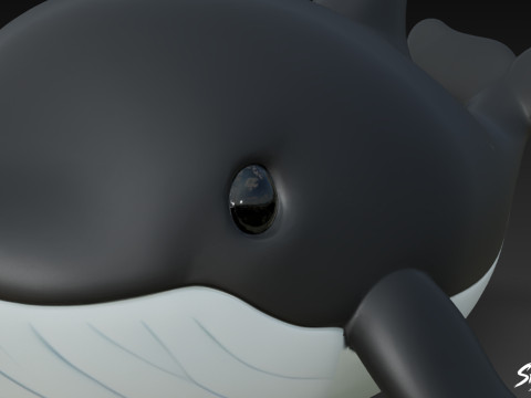 Karikatür Peluş Balina 3D Model