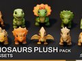 Cartoon Dinosaur Plush Pack 3D Model