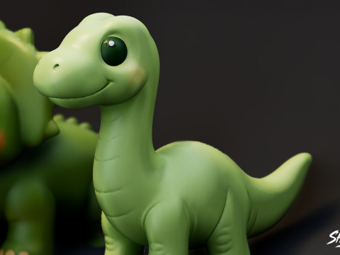 Pakiet pluszowego dinozaura z kreskówek Model 3D