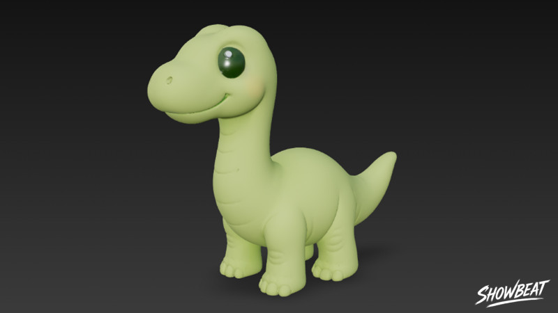 Brachiosauro di peluche del fumetto Modello 3D .c4d .max .obj .3ds .fbx .stl .blend