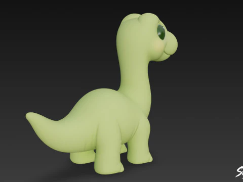Cartoon Plush Brachiosaurus 3D Model