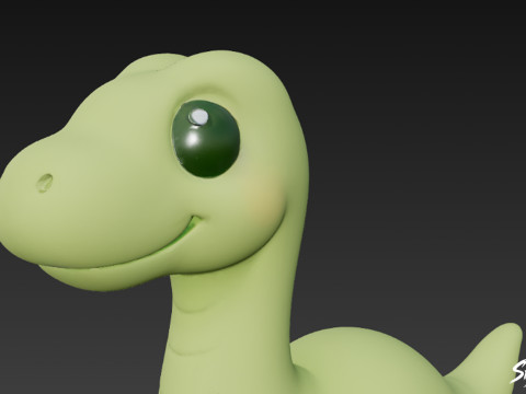 Brachiosauro di peluche del fumetto Modello 3D
