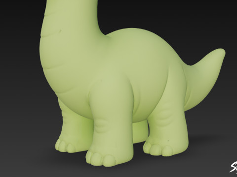 Brachiosauro di peluche del fumetto Modello 3D