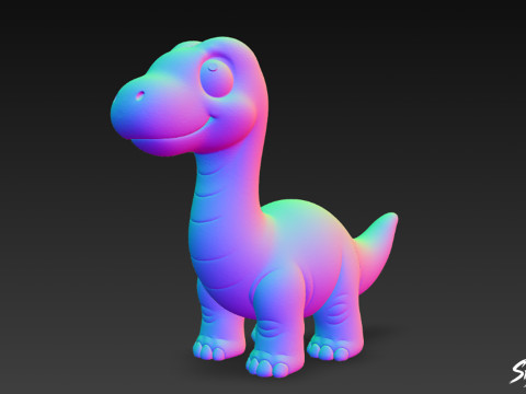 Brachiosauro di peluche del fumetto Modello 3D