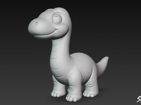 Brachiosauro di peluche del fumetto Modello 3D