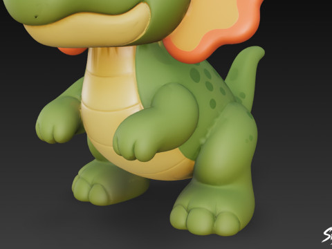 कार्टून आलीशान दिलोफ़ोसॉरस 3D मॉडल