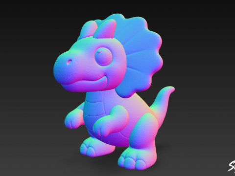 कार्टून आलीशान दिलोफ़ोसॉरस 3D मॉडल