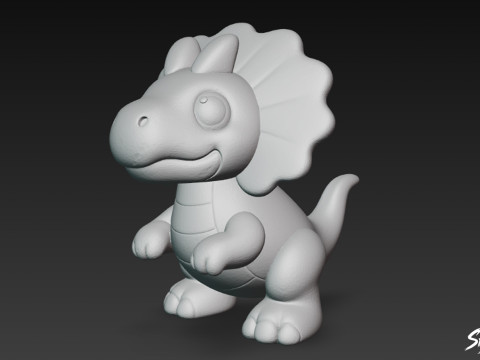 कार्टून आलीशान दिलोफ़ोसॉरस 3D मॉडल