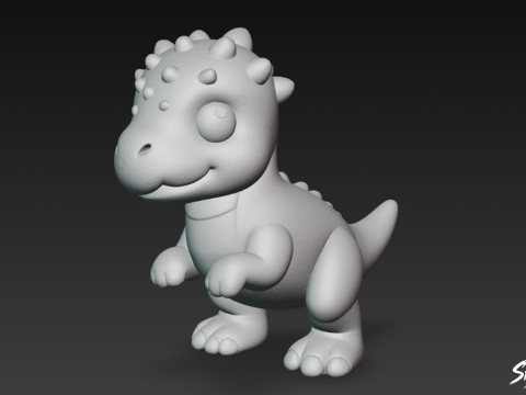 Pachicefalosauro di peluche del fumetto Modello 3D