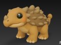 Cartoon Plush Ankylosaurus Model 3D