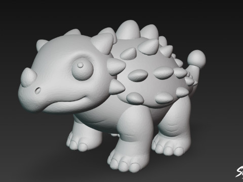 Anchilosauro di peluche cartone animato Modello 3D