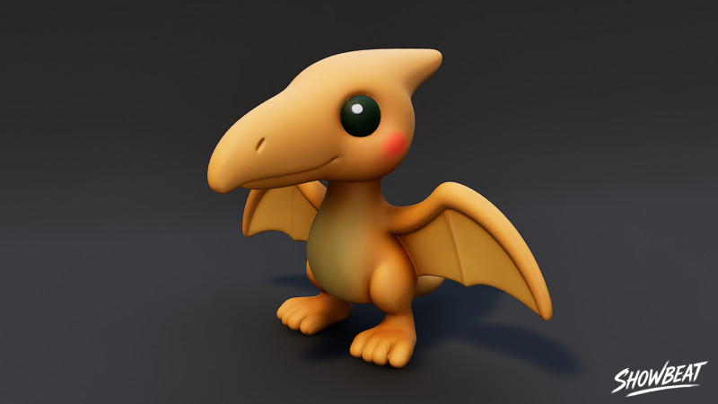 Karikatür Peluş Pteranodon 3D Model .c4d .max .obj .3ds .fbx .stl .blend