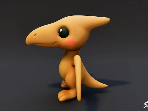 Cartoon Plush Pteranodon 3D Model