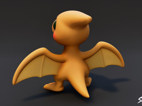 Karikatür Peluş Pteranodon 3D Model
