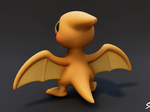 Cartoon Plush Pteranodon 3D Model