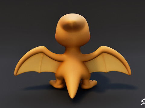 Karikatür Peluş Pteranodon 3D Model