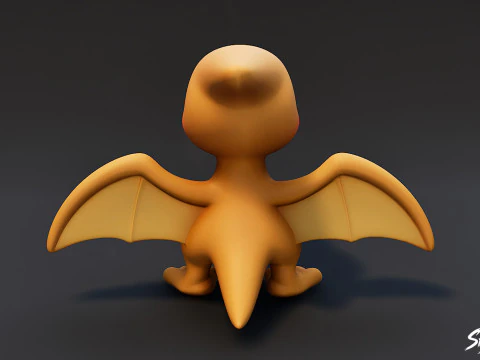 Cartoon Plush Pteranodon 3D Model