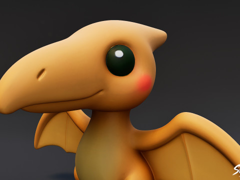 Karikatür Peluş Pteranodon 3D Model