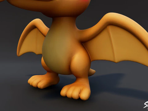Cartoon Plush Pteranodon 3D Model