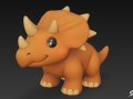 Cartoon Plush Pentaceratops Model 3D