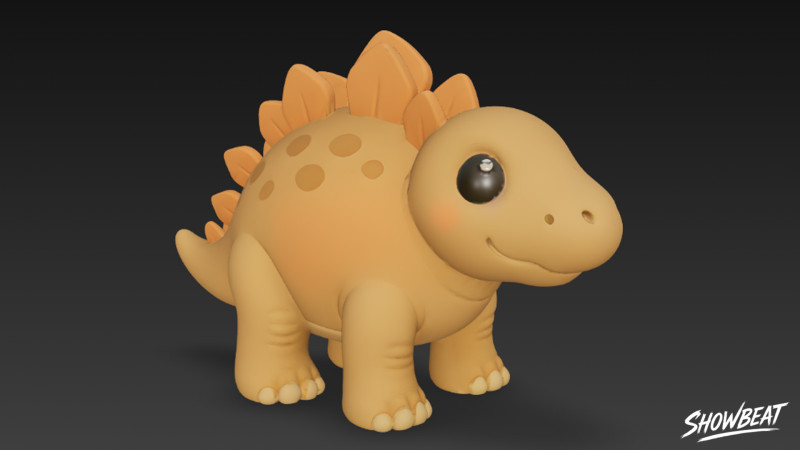 Cartoon Plush Stegosaurus 3D Model .c4d .max .obj .3ds .fbx .stl .blend