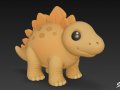 Cartoon Plush Stegosaurus Model 3D