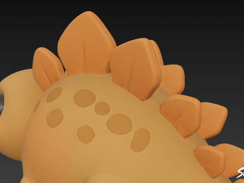Cartoon Plush Stegosaurus 3D Model