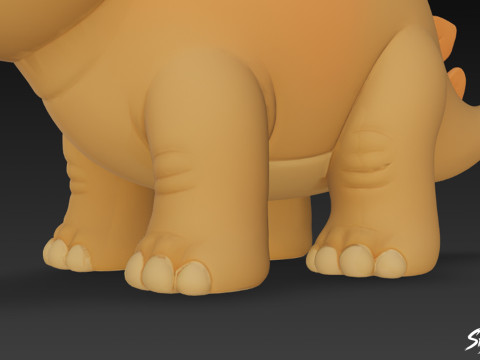 Cartoon Plush Stegosaurus 3D Model