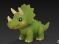 Cartoon Plush Triceratops Model 3D