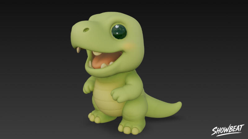 Tirannosauro di peluche del fumetto Modello 3D .c4d .max .obj .3ds .fbx .stl .blend