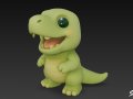 Cartoon Plush Tyrannosaurus Model 3D