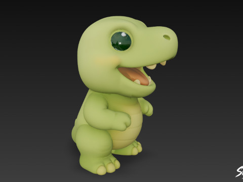 Tirannosauro di peluche del fumetto Modello 3D