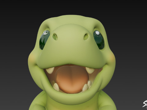 Tirannosauro di peluche del fumetto Modello 3D