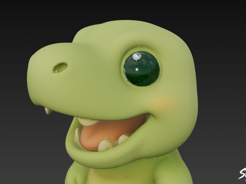 Tirannosauro di peluche del fumetto Modello 3D