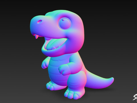 Tirannosauro di peluche del fumetto Modello 3D