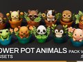 Animals in Flower Pots Pack VOL1 3D Model