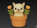 Llama in Flower Pot Modelo 3D