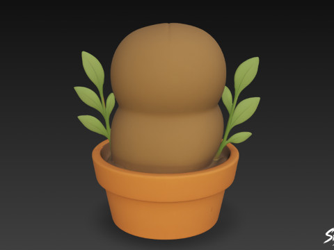 Búho en maceta Modelo 3D