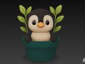 Penguin in Flower Pot Modelo 3D