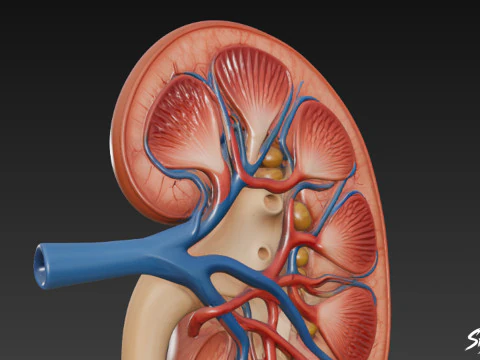 Kidney Cross Section 3D Model