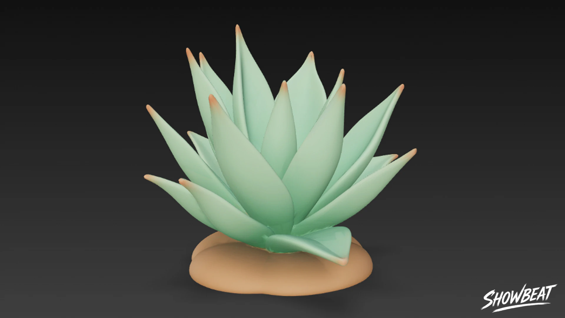Cartoon Agave 3D Model .c4d .max .obj .3ds .fbx .stl .blend 