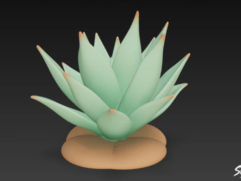 Cartoon Agave 3D Model
