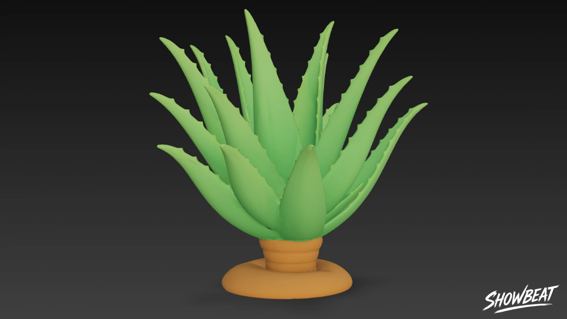 Cartoon-Aloe 3D Modell .c4d .max .obj .3ds .fbx .stl .blend 