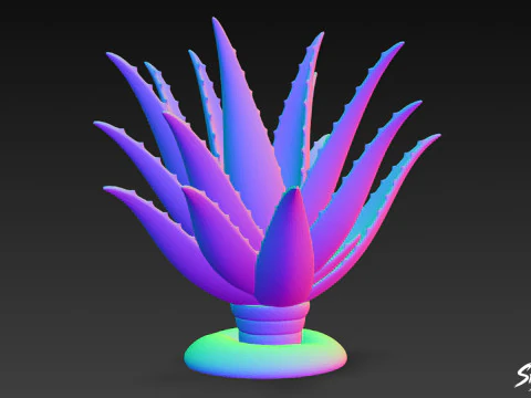 Cartoon-Aloe 3D Modell